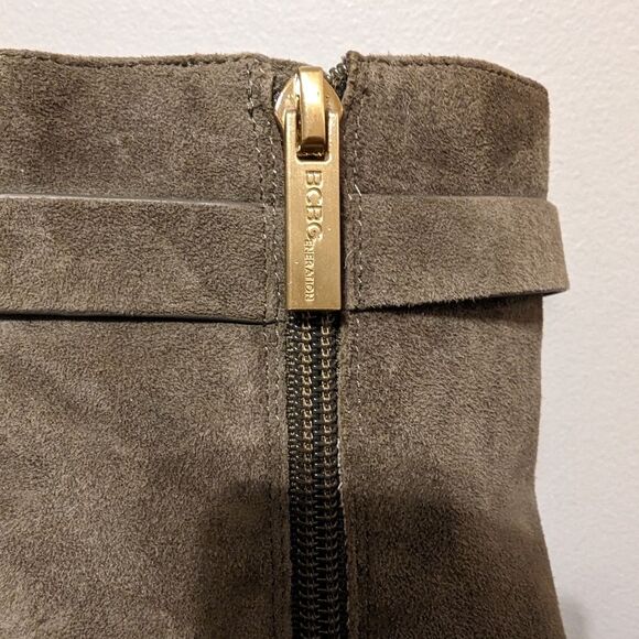 BCBGeneration Cassia Peep Toe Olive Suede Booties - Picture 10 of 10